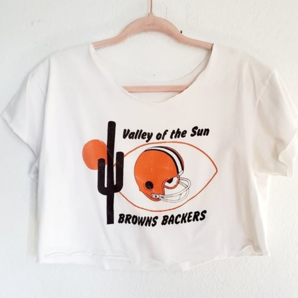 Vintage Cleveland Browns Valley Of The Suns Browns Backers  Cropped T Shirt OS